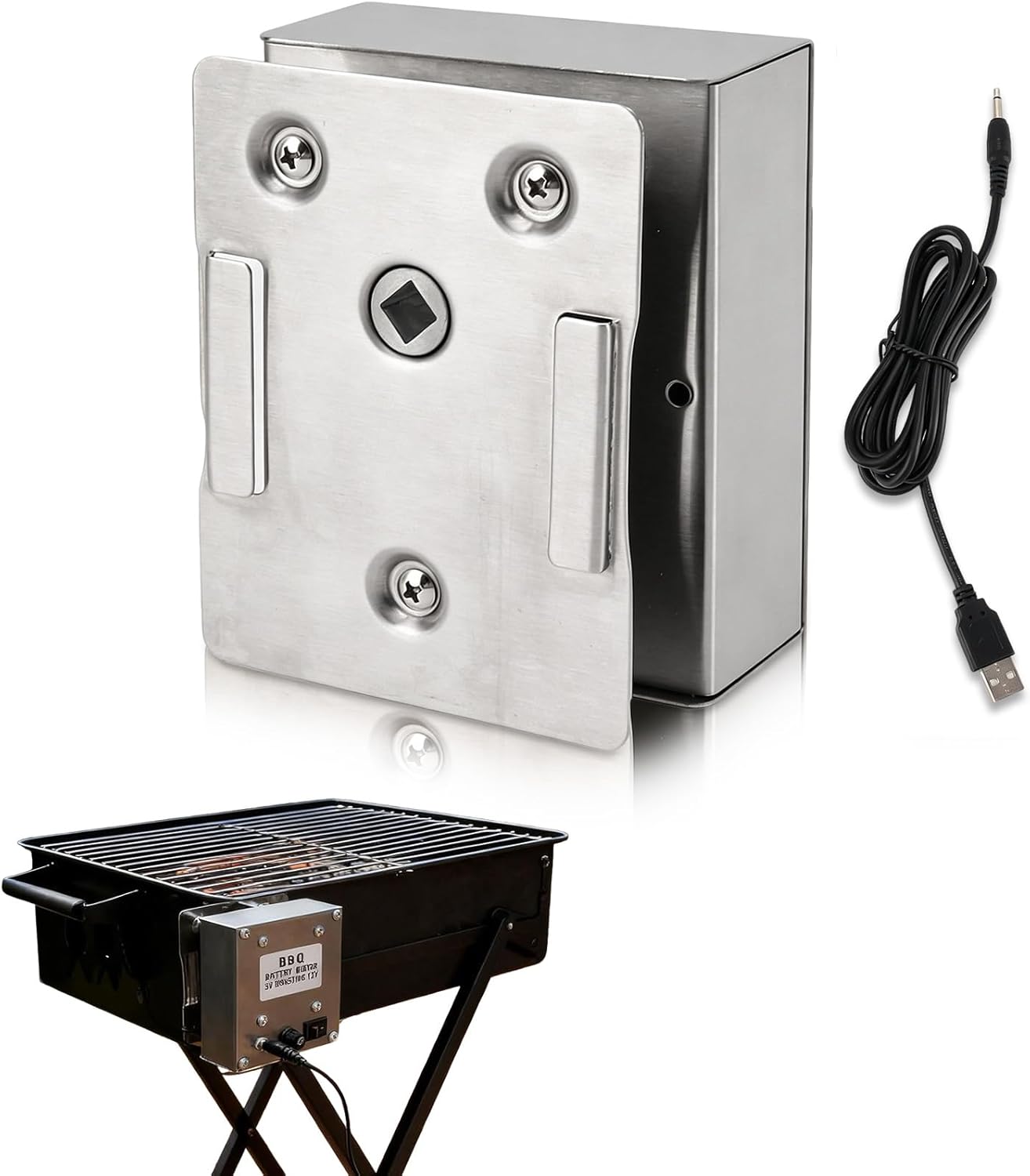 Robuster 12v-grillspießmotor, Maximale Belastbarkeit 70kg, Mit Ein-/ausschalter Und Niedrigem Geräuschpegel.