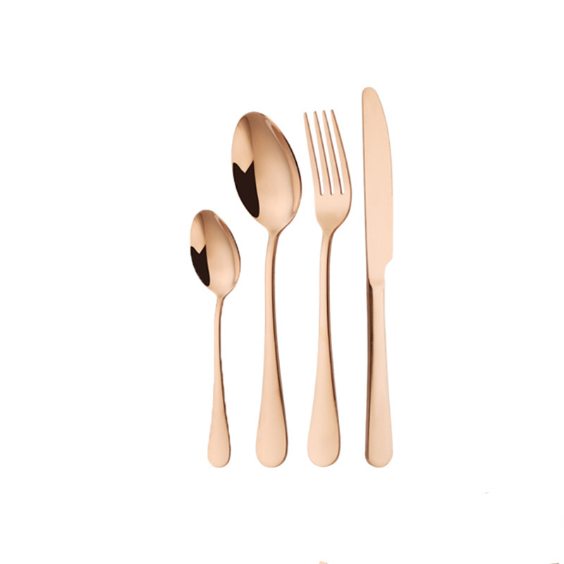 5-teiliges Besteckset Aus 18/10 Edelstahl, Mattgoldene Oberfläche