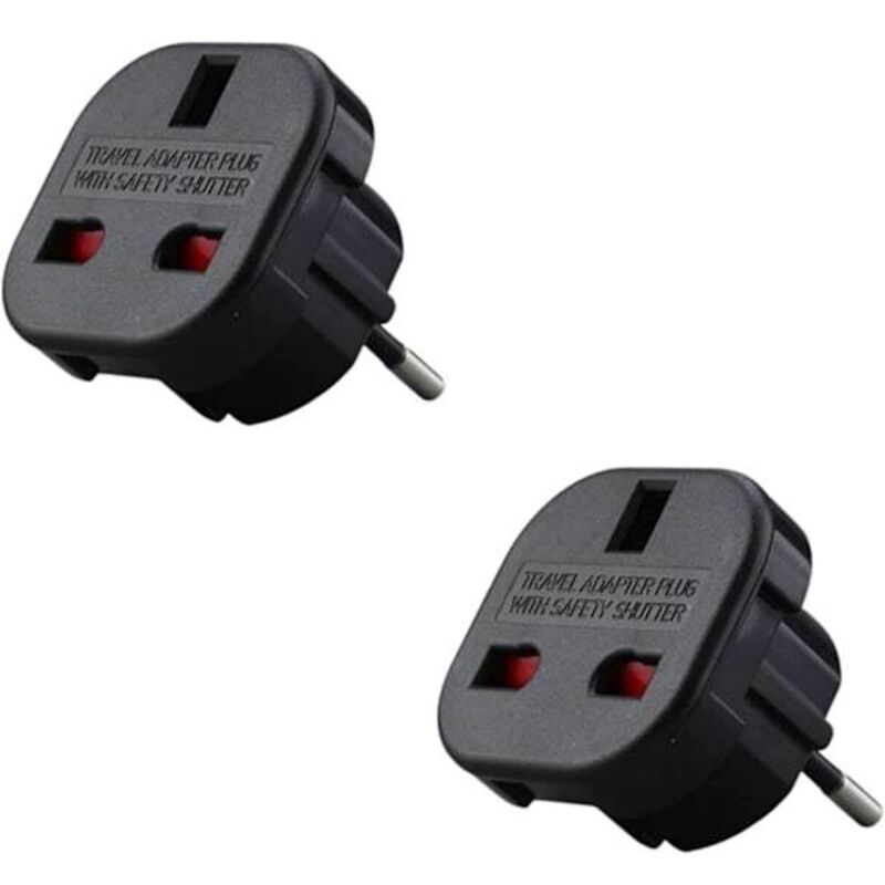 2er-pack Adapter – Uk-stecker Auf Französischen Stecker – Uk-stecker Auf Frankreich-adapter – Typ G Auf Typ C – Kompakt Und Leicht – Überspannungsschutz