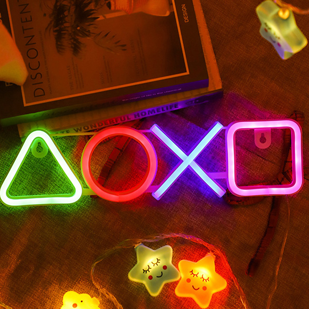 Beleuchtetes Gaming-symbol, Usb-betriebenes Neonschild Für Spielzimmer, Büro-gaming-zubehör Und Schlafzimmerdekoration, 35,5 Cm X 15 Cm