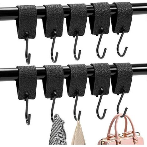 S-haken, 10er-set S-haken Mit Lederschlaufe, Kleiderstangenhaken, Fensterhaken Zum Aufhängen Von Kleidung, Mantelhaken
