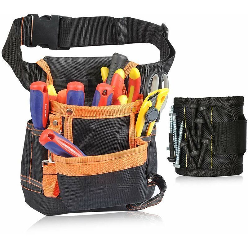 Werkzeuggürtel. Magnetisches Armband. Wasserabweisendes 600d Oxford-gewebe. Multifunktionaler Organizer Mit Verstellbarem Gürtel. Robuste Und Professionelle Elektrikertasche.