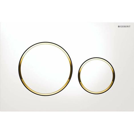 Ecleanfy - Geberit Sigma20 Spülplatte Für Zweimengenspülung: Weiß, Gold (115.882.kk.1)