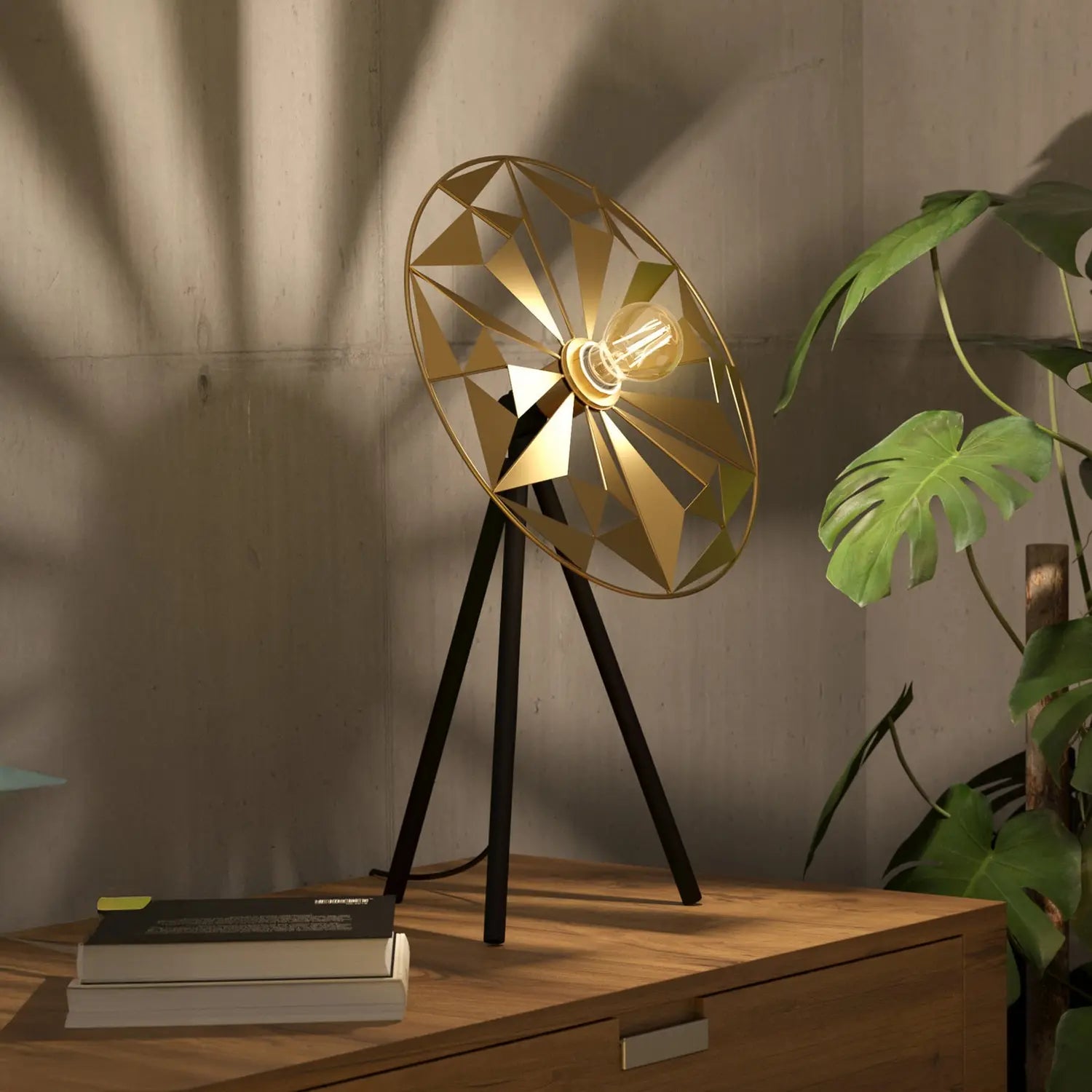[neuwertig] B-ware Eglo Tischleuchte Castanuelo Schwarz Gold Stahl Schalter E27 Led Tischlampe