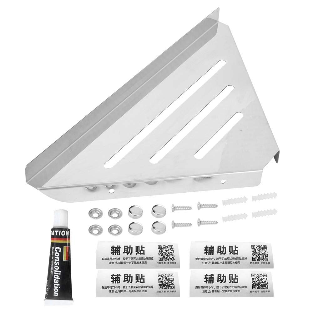 Dreieckiges Eckduschregal Aus Edelstahl, Ablagefach, Badregal, Duschorganizer-zubehör Für Zuhause, Hotel, Küche, Wandmontage, Silberfarben (frei Bohrbar).