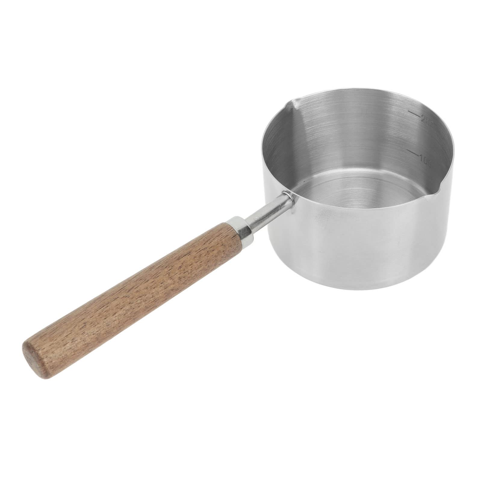 Mini-kochtopf, Butterwärmer Aus Edelstahl Mit Walnussgriff Zum Schutz Vor Verbrennungen, Flacher Boden, Mini-buttertopf Für Die Hausmannskost.