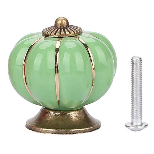 Kürbisförmige Keramikknöpfe, Niedliche Vintage-schrankgriffe Aus Zinklegierung Und Keramik Für Schränke, Kommoden, Küchenmöbel, Kinderzimmer, Kleiderschranktüren, Möbel, Heimdekoration (grün).