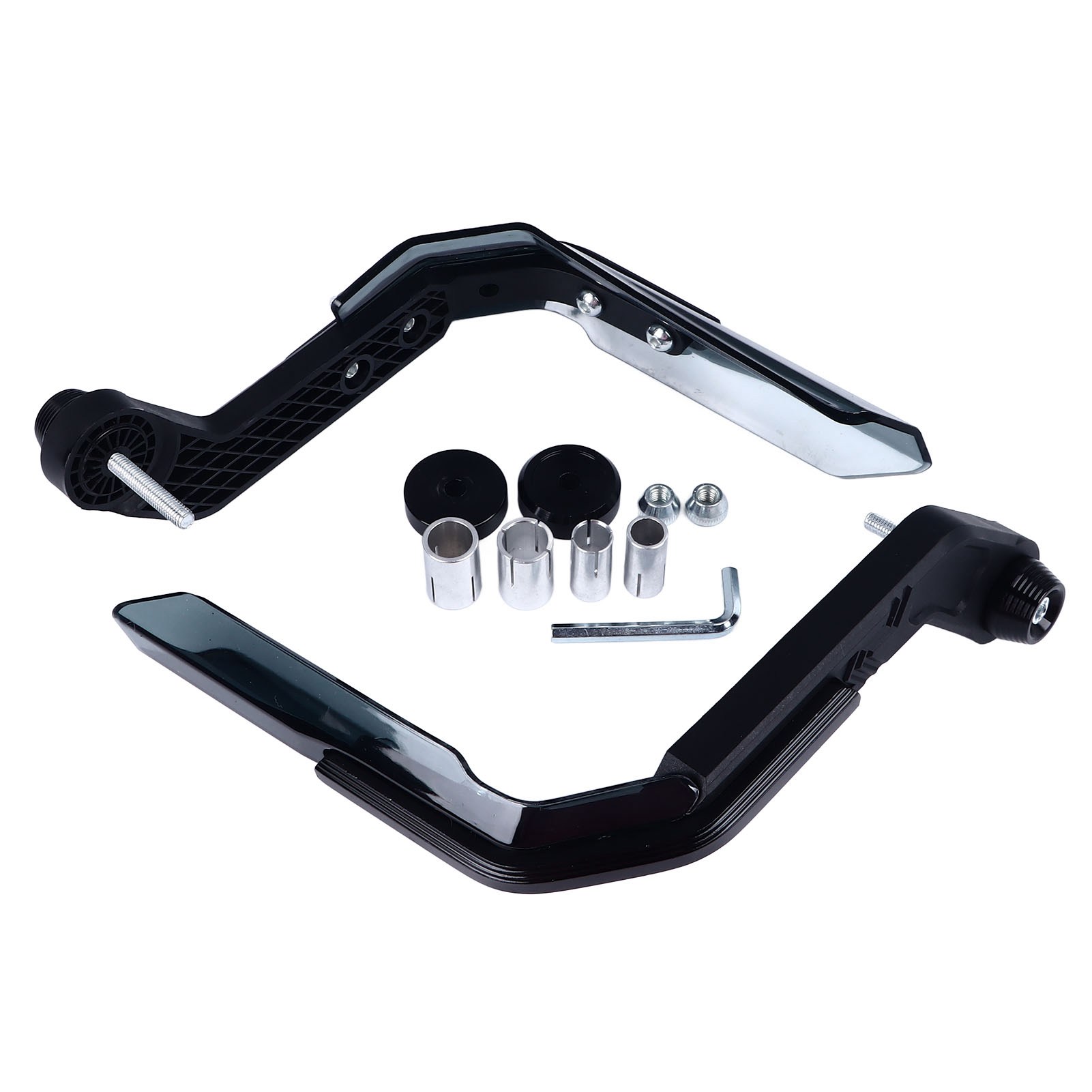 Motorrad-handschützer, 2-teilig, Winddicht, Aufprallschutz, Universelle Passform, Lenker-handschützer, Schwarz.