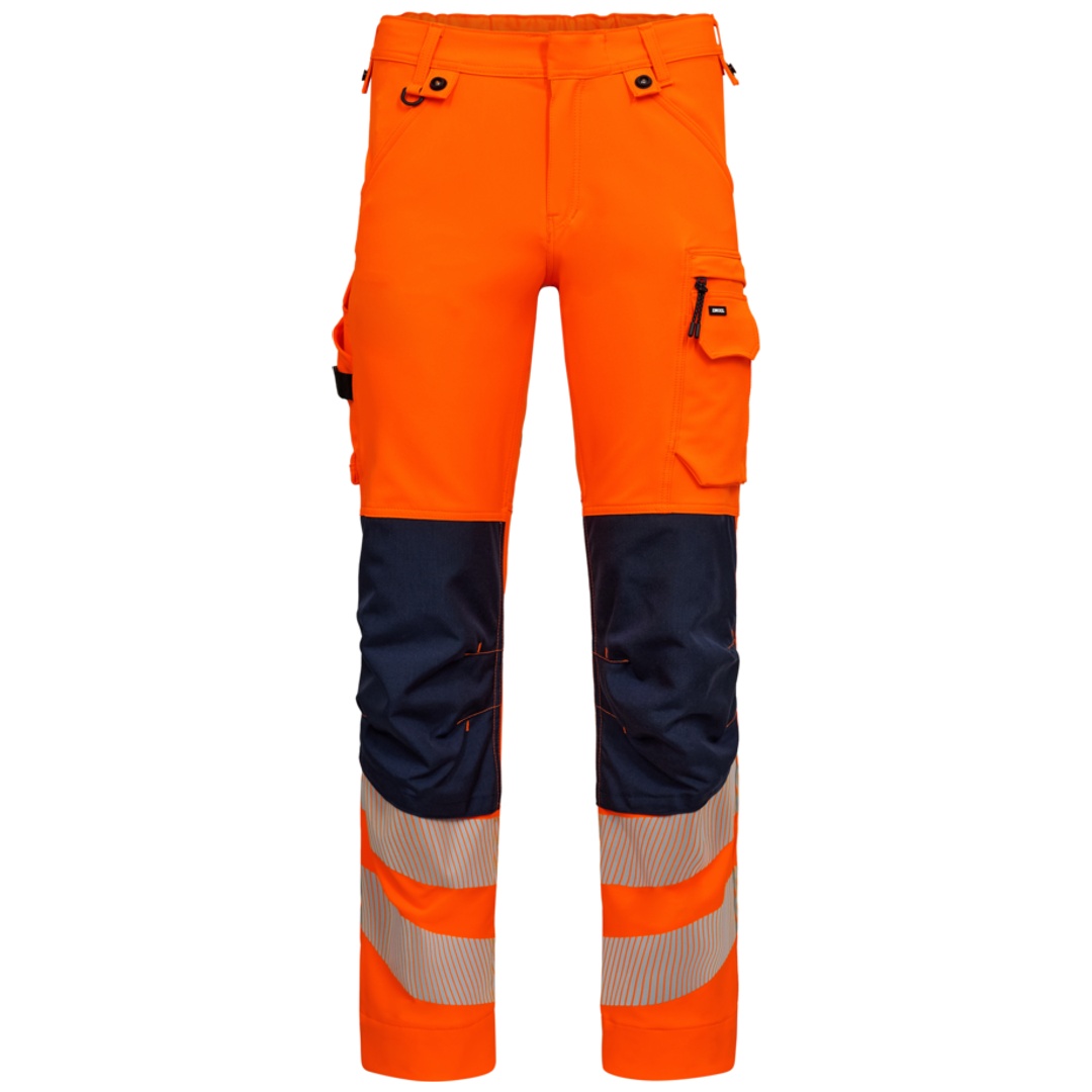 Engel Warnschutzhose Mit 4-wege-stretch 2345-124-10165 Gr. 54 Hi-vis Orange/blue Ink