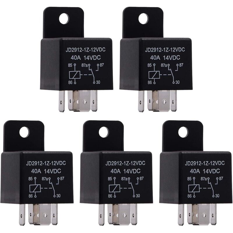 5 Stück 12v Dc 40a 5-pin Spdt-relais Für Auto, Kfz-ausrüstung, Zuverlässiger Leistungsschalter