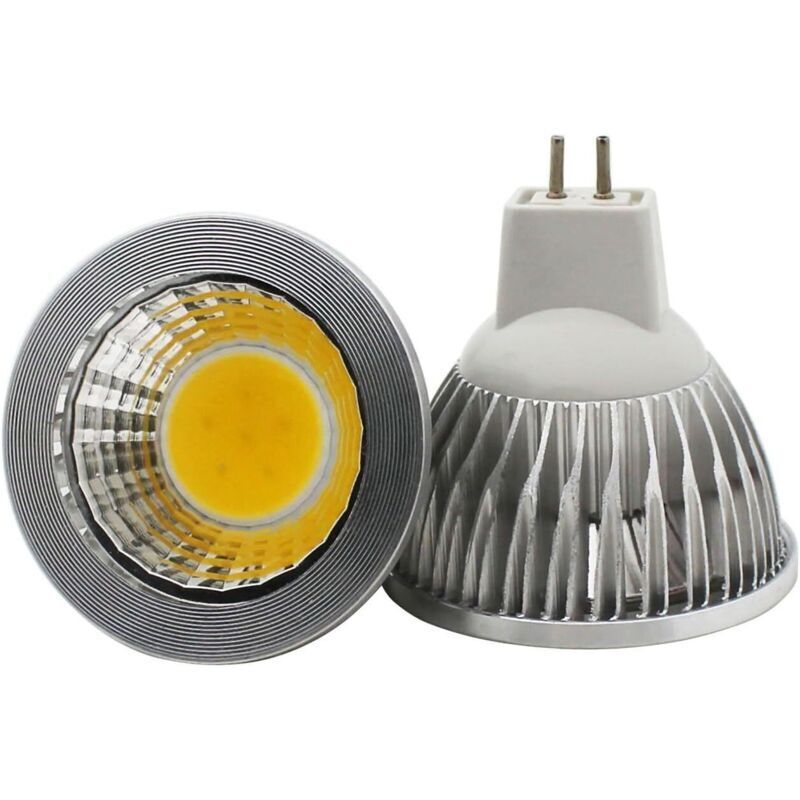 6 Mr16 Gu5.3 Cob-led-lampen, 3 W, 210 Lm, 12 V Dc, Warmweiß 2700 K, Entspricht 20 W, Abstrahlwinkel 90°, Durchmesser 50 X 52 Mm, Schutzklasse A+