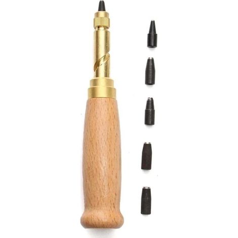 Automatischer, Verstellbarer Lederlocher Mit 5 Lochaufsätzen (1,5 Bis 4 Mm) – Ideal Für Gürtel, Riemen Und Lederaccessoires
