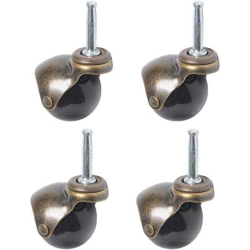 360°-lenkrollen Mit Deckplatte Und Abdeckung – Kugelgelagerte Möbelrollen – 4er-set (50 Mm, Schaft Mit Ring)