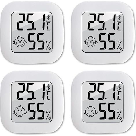 Präzises Digitales Thermometer-hygrometer Für Innenräume – 4 Tragbare Geräte Für Babyzimmer, Wohnzimmer, Ankleidezimmer Und Lager (-50 Bis 70 °c)