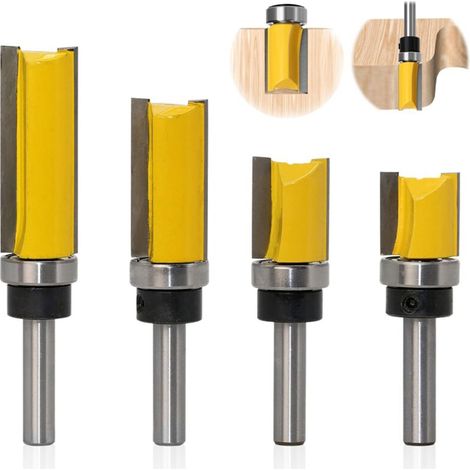 4-teiliges 1/4-zoll-fräserset Aus Hochwertigem Legiertem Stahl – Durchmesser 11,9 / 20 / 25 / 38 Mm – Für Massivholz, Mdf Und Spanplatten