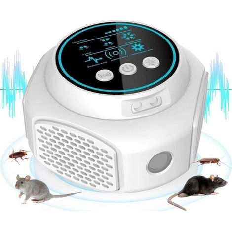 Leistungsstarkes 360°-ultraschallgerät Zur Abwehr Von Mäusen Und Ratten – 3 Einstellbare Modi, Reichweite Bis Zu 300 M², Beseitigt Spinnen, Schmetterlinge Und Ameisen