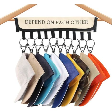 Hutaufbewahrung Für Den Kleiderschrank Mit 10 Aufhängeclips – Kompakter Und Praktischer Halter Zur Aufbewahrung Von Hüten, Mützen Und Baskenmützen
