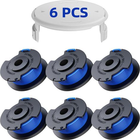 7er-pack Ersatzspulen (1,6 Mm) Für Akku-freischneider – 6 Spulen + 1 Kappe, Kompatibel Mit 18-v-, 24-v- Und 40-v-modellen