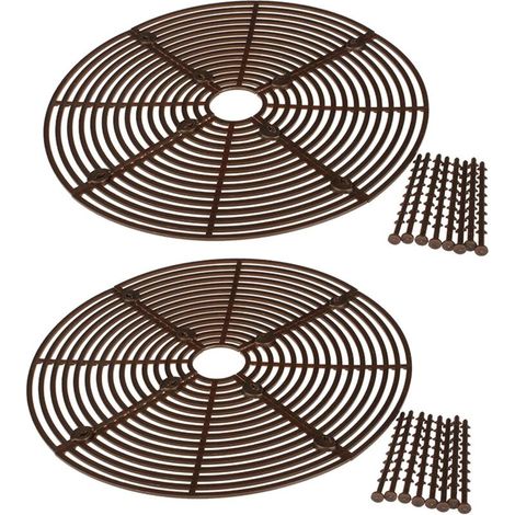2er-set Schutzgitter Für 30-cm-blumentöpfe – Katzen-, Kinder- Und Haustiersicher – Braune Bodenabdeckung