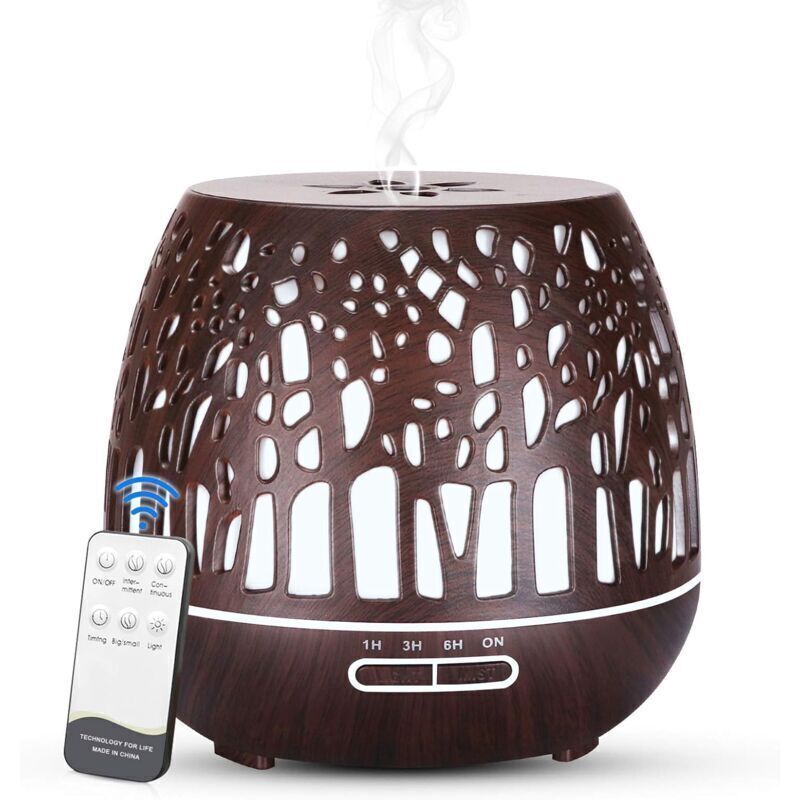 400-ml-diffusor Für Ätherische Öle, Bpa-freier Ultraschall-luftbefeuchter Mit Fernbedienung, Mehrfarbigem Led-licht Und 1/3/6-stunden-timer Für Zuhause, Yoga, Büro Und Spa