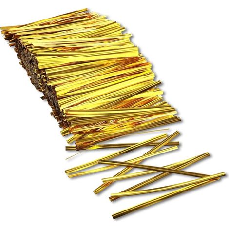 Vergoldete Metall-drehverschlüsse, 1000er-packung, Beutelverschlussclips – 10 Cm – Ideal Für Bäckereien, Süßwaren, Kekse Und Pralinen