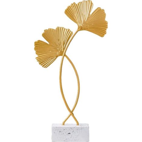 Ginkgo Biloba Goldmetall-dekoration – Moderne Skulptur Für Tischdekoration, Wohnzimmer, Büro Und Inneneinrichtung