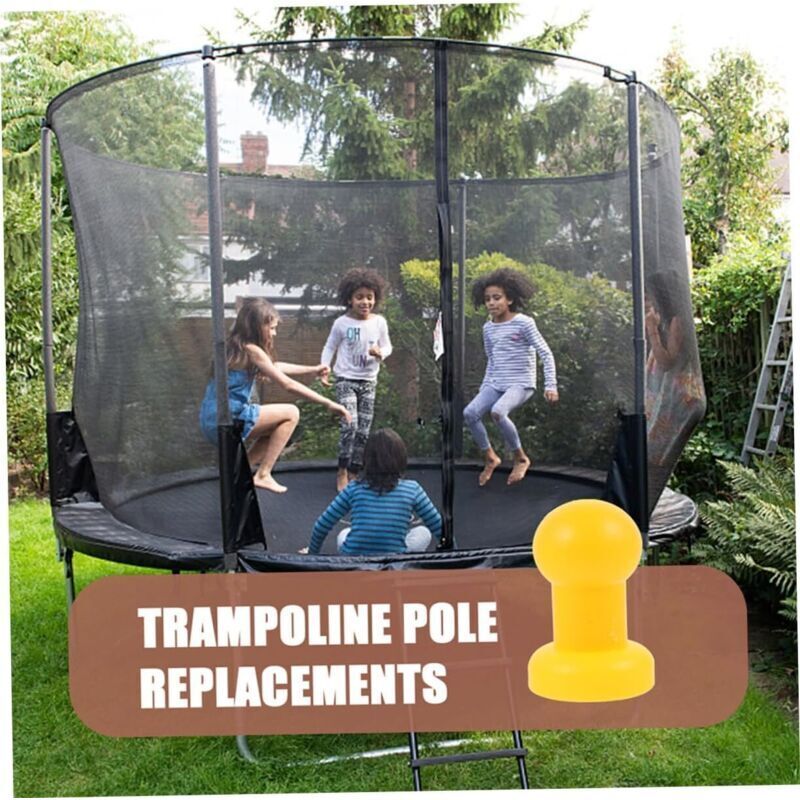 8 Schaumstoff-pfostenabdeckungen Für Trampolinnetze – Sicherheitsschutz Für Trampolinnetzpfosten, Gelber, Gepolsterter Kunststoff