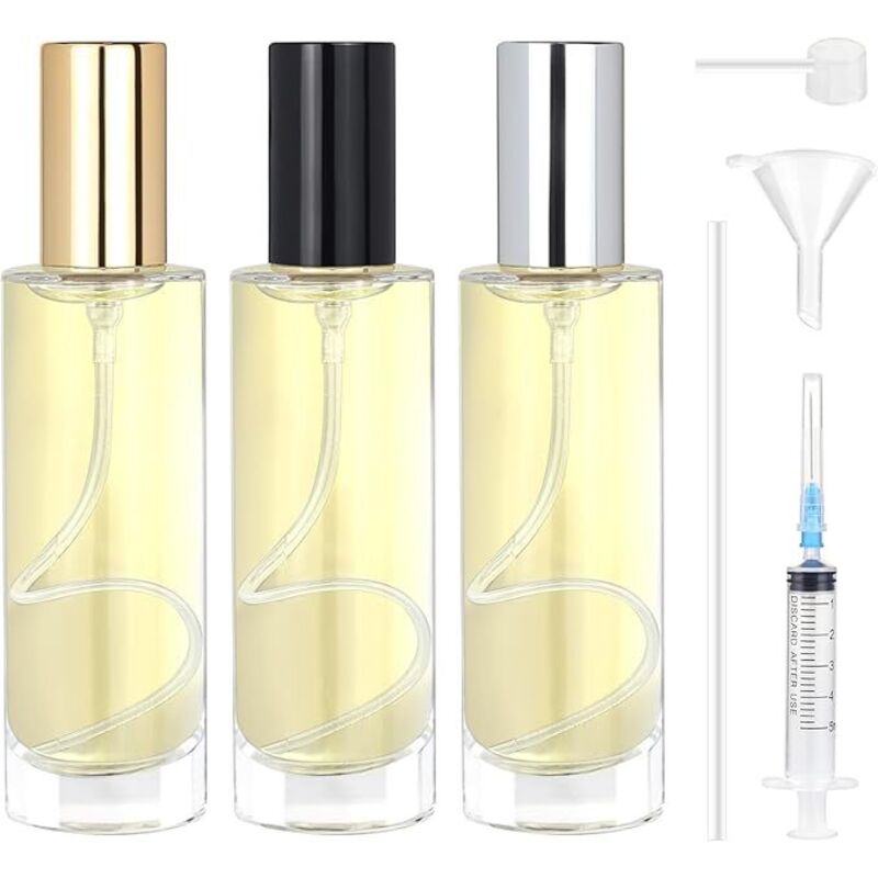 3 Wiederbefüllbare 30-ml-glas-sprühflaschen Für Parfüm – Ideal Für Reisen, Als Geschenk Oder Für Den Urlaub – Mit Goldenen, Silbernen Und Schwarzen Verschlüssen