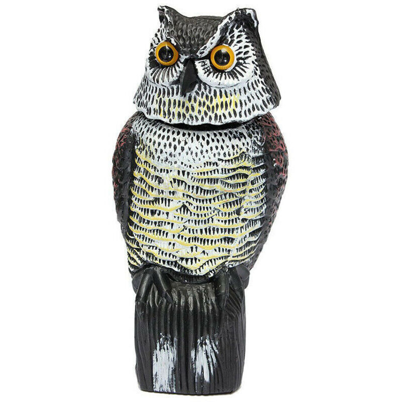 Realistische Eulenattrappe Mit Drehbarem Kopf – Natürlicher Vogel- Und Nagetierschutz – Wasserdicht – 485 G – Für Garten Und Terrasse