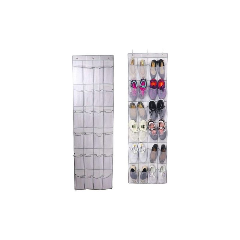Schuhaufbewahrung Zum Einhängen Über Der Tür – 24 Strapazierfähige Stofftaschen, Platzsparend, Ideal Für Küche, Schlafzimmer Und Ankleidezimmer