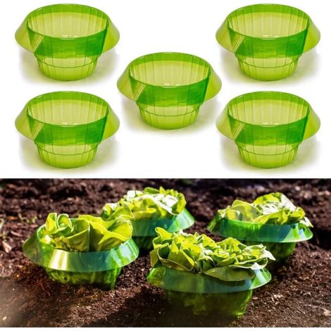 5-teiliges Pflanzenschutzring-set – Schneckenfilter Aus Kunststoff – Salatglocke Und Setzlingsschutzzaun