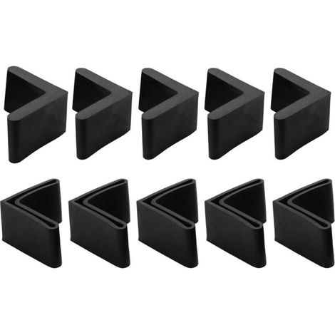 L-förmige Pvc-gleiter Für Möbel- Und Regalfüße – 10 Stück, Schwarzer Bodenschutz, 30 Mm