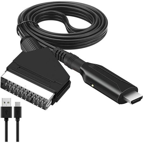 Scart-zu-hdmi-adapter Für Full-hd-fernseher (720p/1080p) – Audio-/video-konverter Kompatibel Mit Dvd, Blu-ray, Set-top-box, Vhs, Xbox Und Ps3