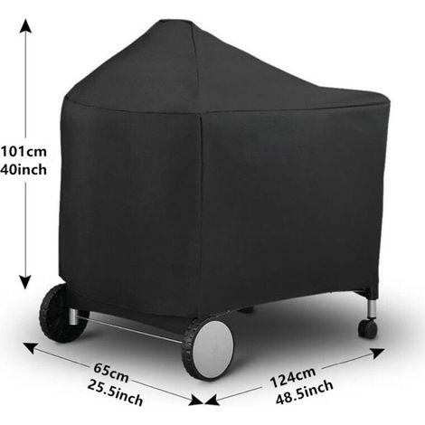 Wasserdichte Grillabdeckung 124 X 65 X 101 Cm Schwarz Wetterfest Und Uv-beständig Schutz Für Den Außenbereich