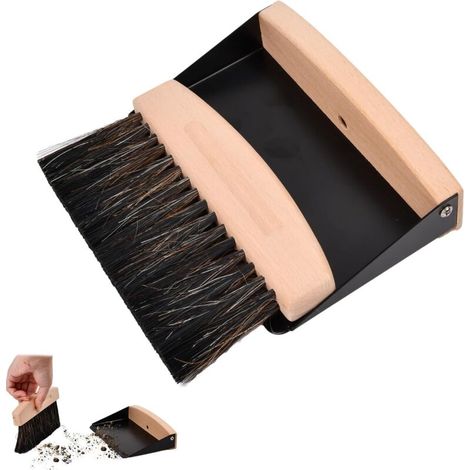 Tragbarer Magnetischer Holzbesen Und Kehrschaufel – Kompaktes Reinigungsset Für Tische Und Glatte Oberflächen