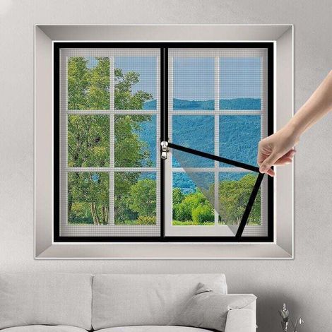 Fenster-moskitonetz 150 X 180 Cm – Insektenschutzgitter, Feinmaschig, Optimale Belüftung, Einfache Montage – Schwarz