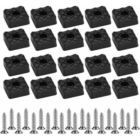 20 Schraubgummifüße Für Stühle Und Hocker – 22 Mm Quadratische Antirutschpads Mit Metallabstandshaltern – Schutz Für Holzböden
