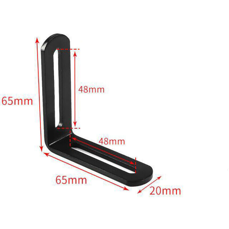 4-teiliges Set Wandhalterungen Aus Metall, 65 X 65 Mm, 90°-winkel, Für Regale, Tischplatten Und Halterungen, Schwarz