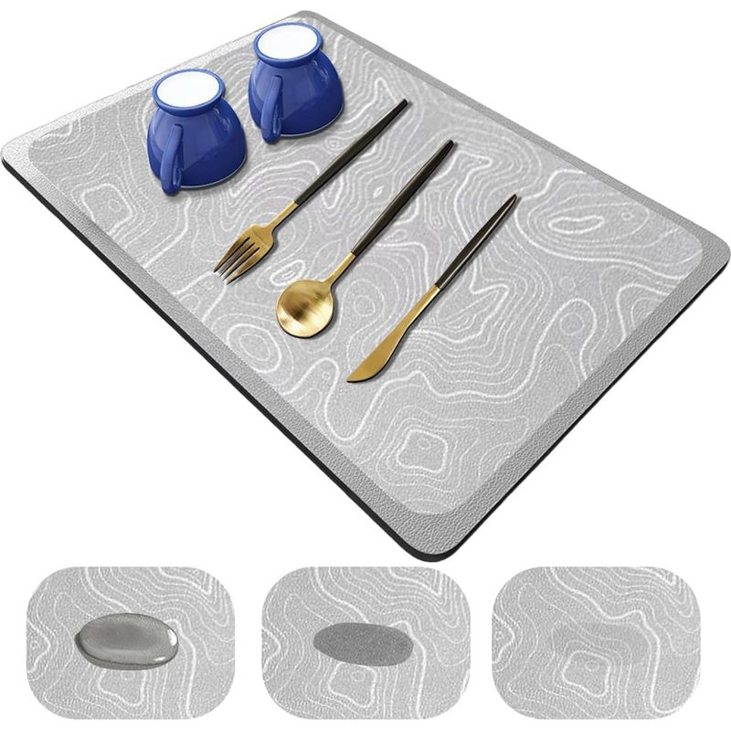 Platzset Aus Natürlicher Kieselgur, 30 X 40 Cm – Küchen-abtropfmatte Für Schnelles Und Hygienisches Trocknen