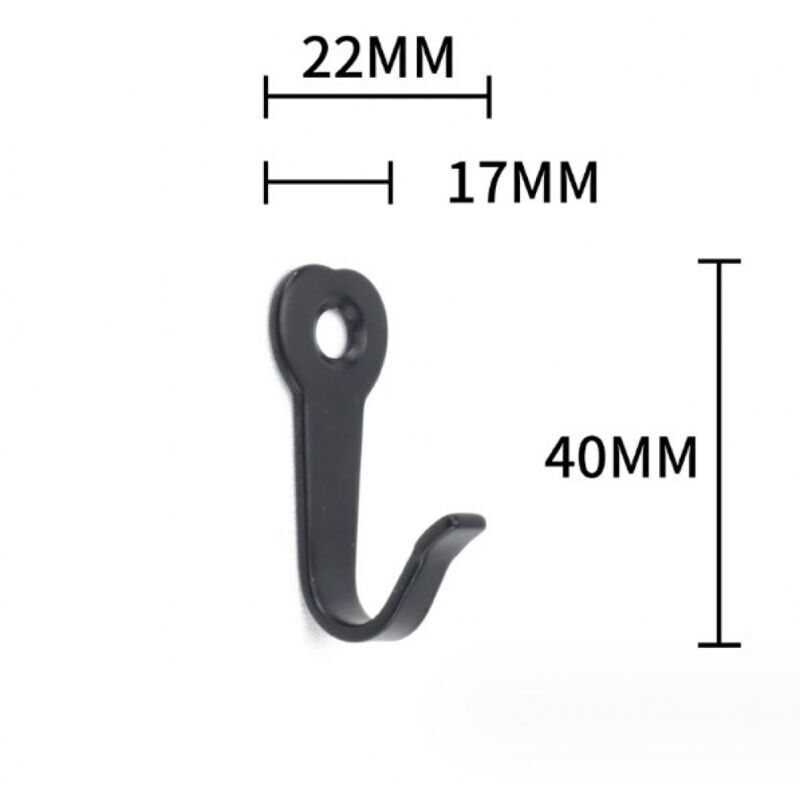 Klassische Schwarze Metallhaken 40 X 22 Mm – 10er-pack Für Kleiderschränke, Fotos Oder Wohnaccessoires Im Vintage-stil