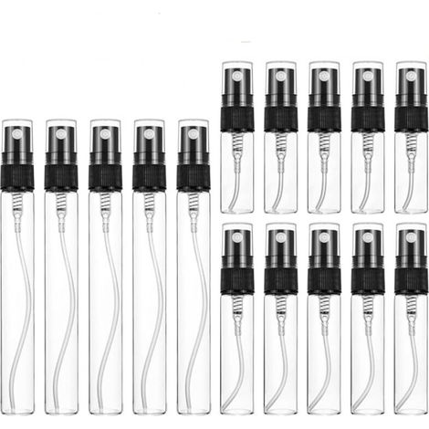 15 Leere, Wiederbefüllbare Glas-sprühflaschen Für Parfümproben – 3 Ml, 5 Ml Und 10 Ml – Schwarz
