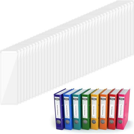 Packung Mit 120 Transparenten, Selbstklebenden Etikettenhaltern (2,5 X 7,6 Cm) Mit Öffnung Oben Für Ordner, Schachteln, Tabletts Und Notizbücher