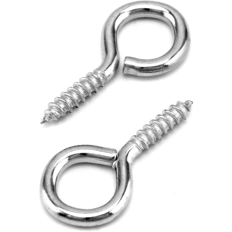 Packung Mit 60 Verzinkten Schraubhaken 40 X 19 Mm Mit Ring Für Beschläge, Gardinenkordeln Und Kreative Projekte