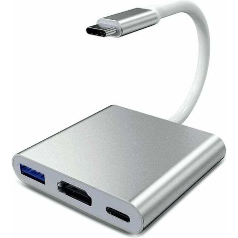 Usb-c-zu-hdmi-4k-ultra-hd-adapter Mit Usb-3.0-anschluss Und Usb-c-ladeanschluss Für Macbook, Ipad Pro, Laptops Und Smartphones
