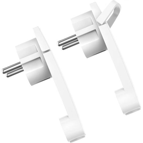 2er-pack Schuko Flachstecker 250 V 16 A Mit Schutzkontakt, Klappgriff Und Verdrehschutz – Weiß