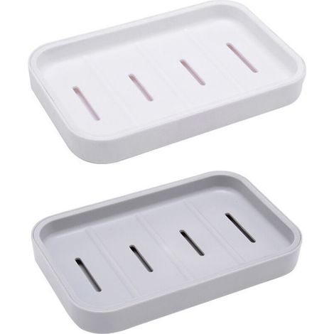 Set Mit 2 Robusten Seifenschalen Mit Herausnehmbarem Abtropfbrett – Ideal Für Reisen Und Küche, Stabil Und Umweltfreundlich