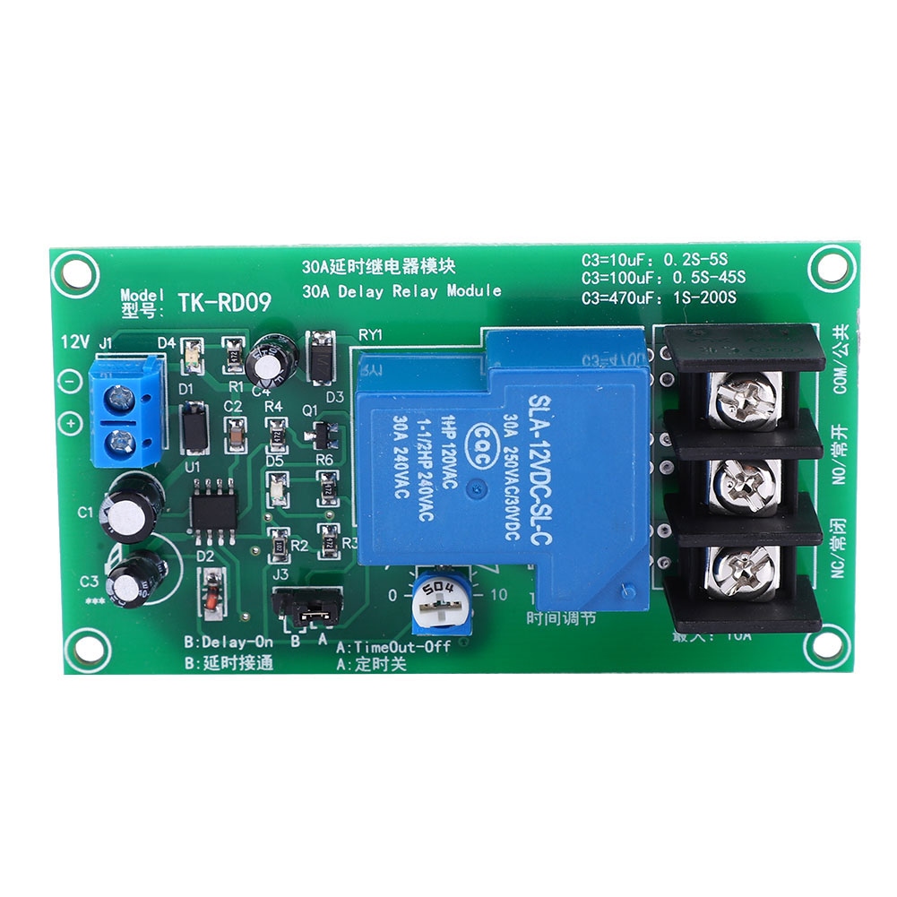 30a Dc 12v Delay Timing Relay Modul Timer Board 0,1-5 Sekunden Zeitbereich