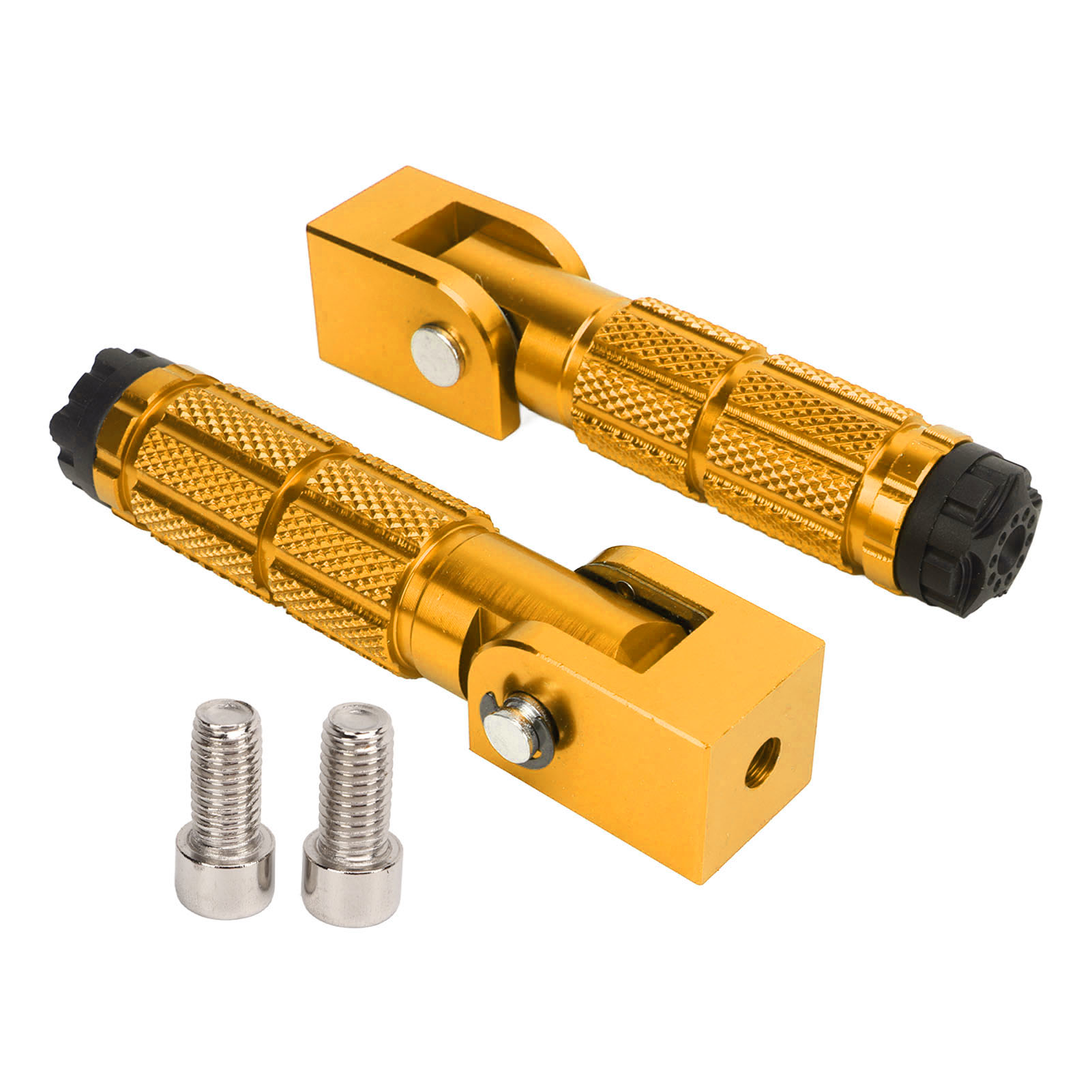 2 Stück Motorrad Faltbare Fußrasten M8 Rutschfeste Aluminiumlegierung Universal Für Fahrräder Atv Utv Go Kart Gold