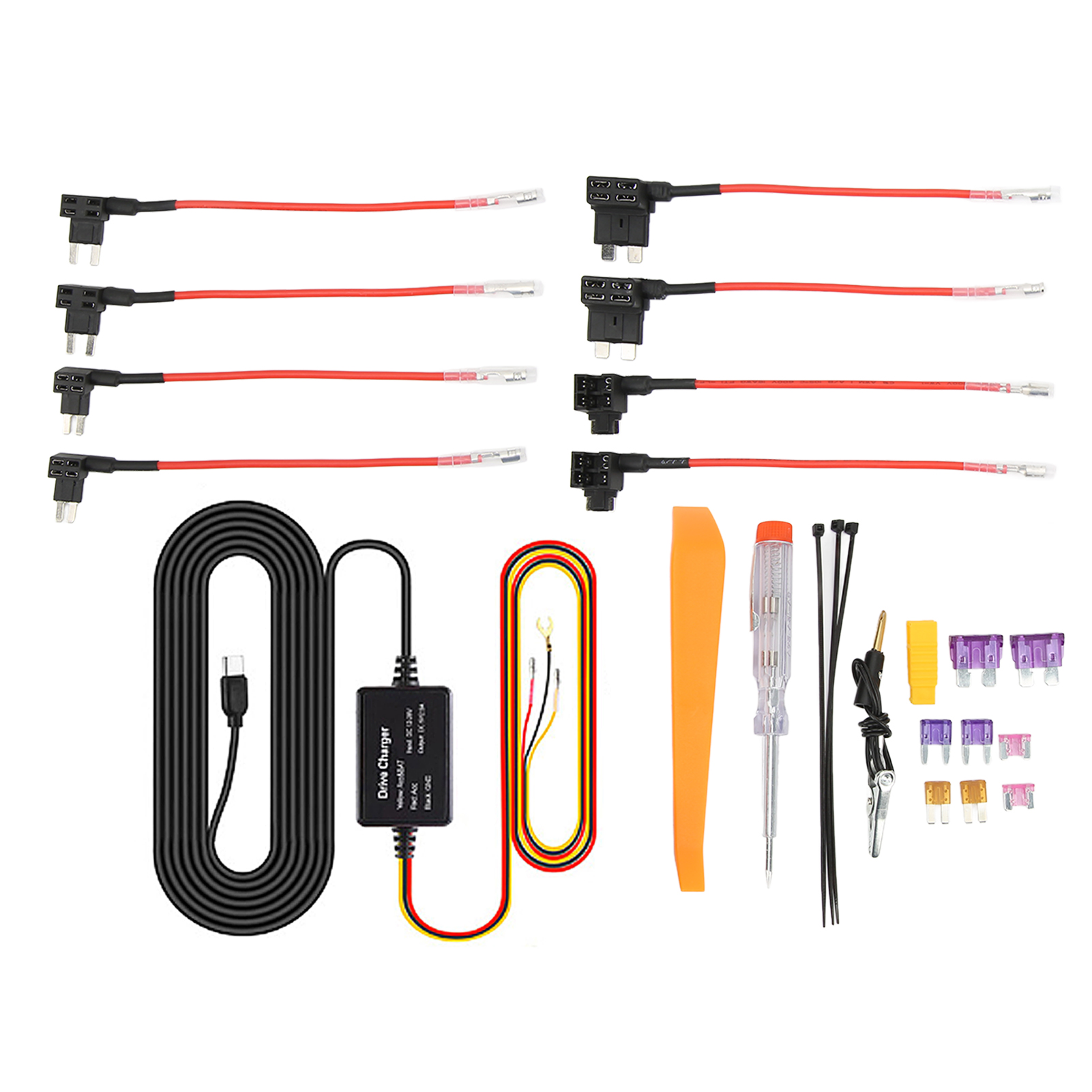 Dash Cam Hardwire Kit 12v-28v Auf 5v Usb-adapter Überhitzungsschutz Für Spiegel Gps Navigator Radarwarner Typ C