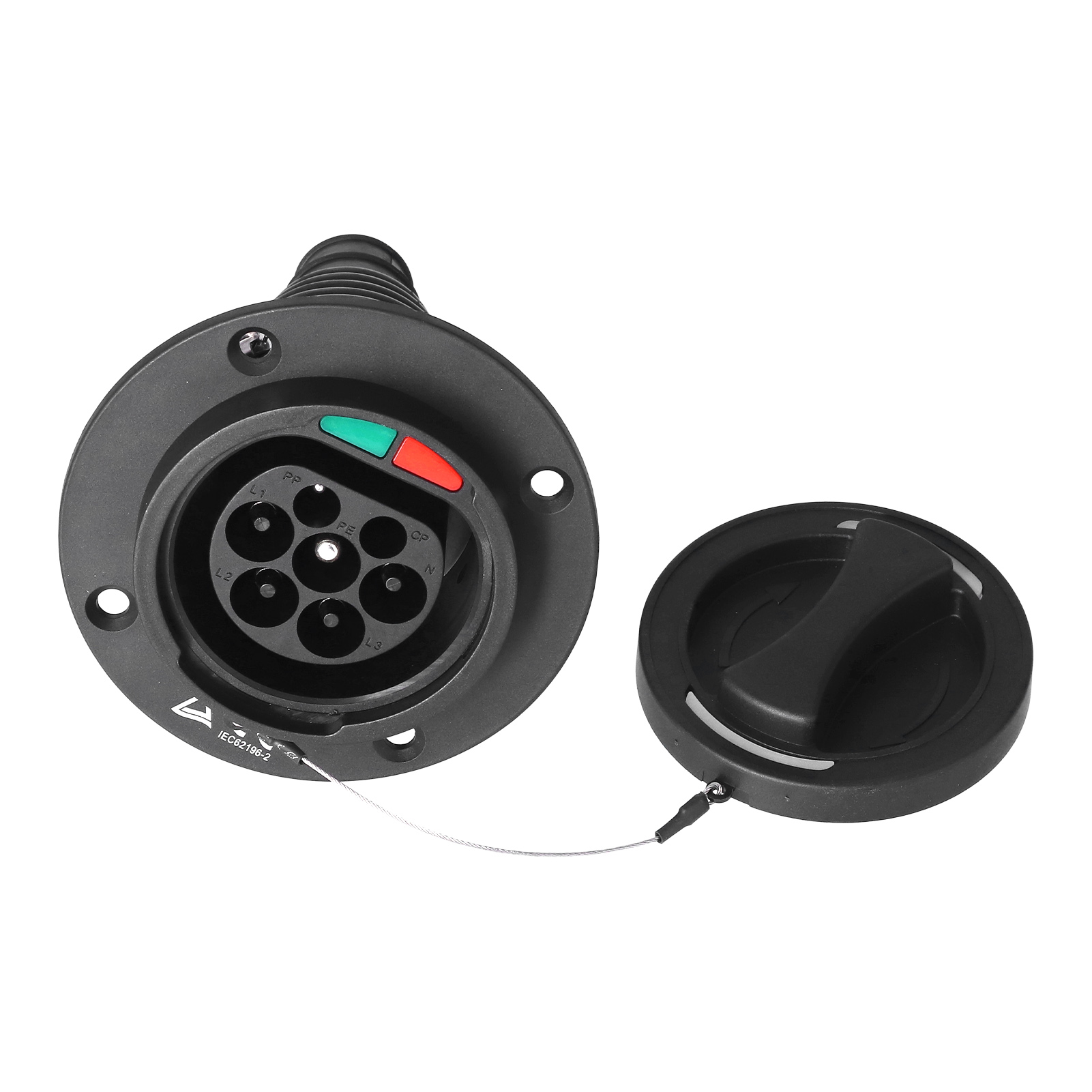 Typ 2 Ev-ladebuchse, 16 A, Einphasig, Iec 62196-2, Ip54-schutz, Ladegerät-adapter, Drei 480 V